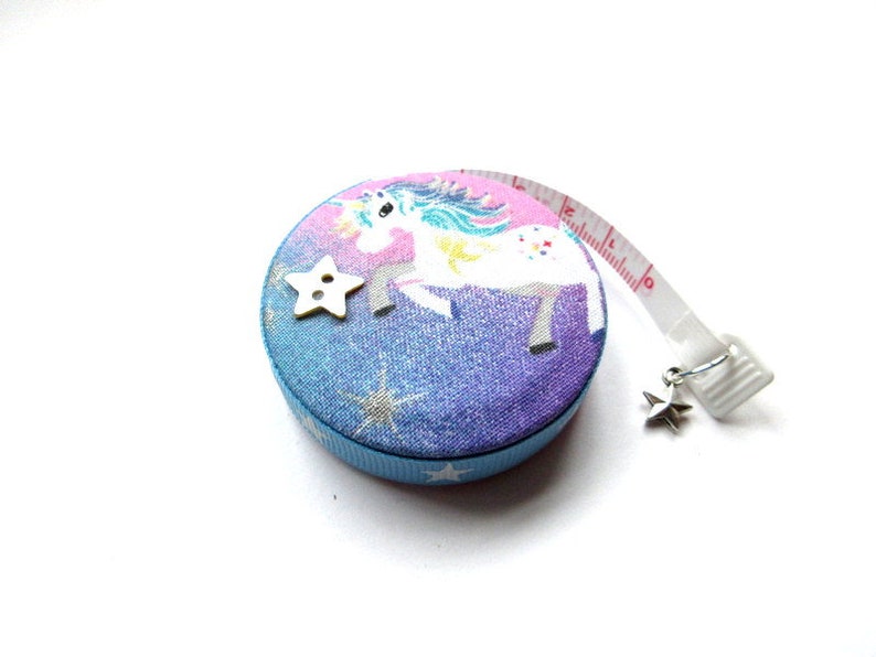 Pocket Measuring Tape White Unicorns Small Retractable Tape Measure