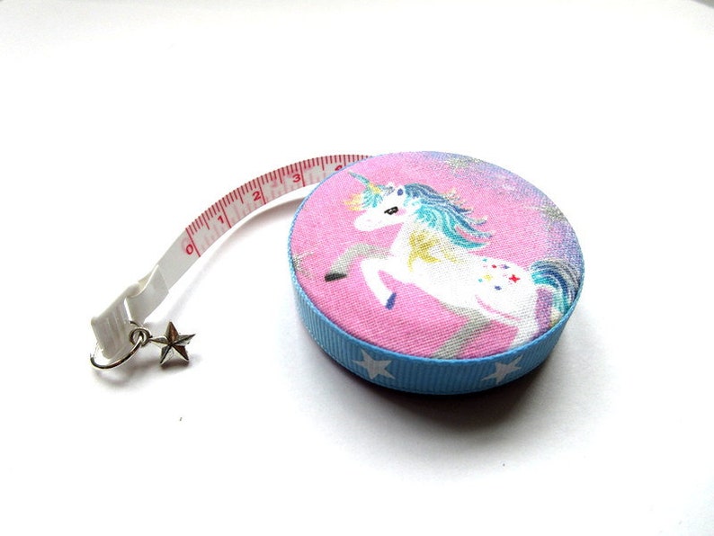 Pocket Measuring Tape White Unicorns Small Retractable Tape Measure