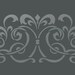Border Wall Damask Stencil Pattern Faux Mural 12"(W) x 5"(H)