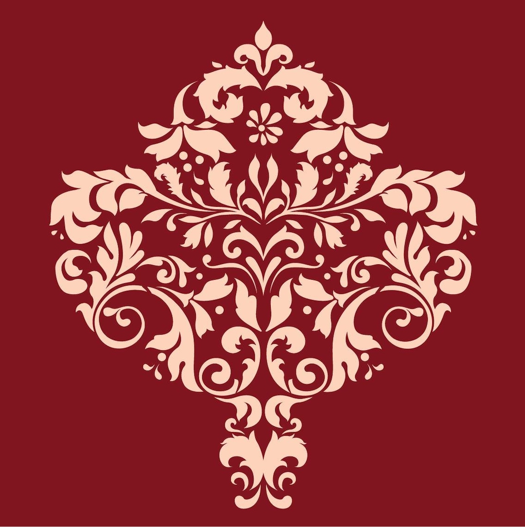 Large WALL DAMASK STENCIL Pattern Faux Mural 1001 - Etsy