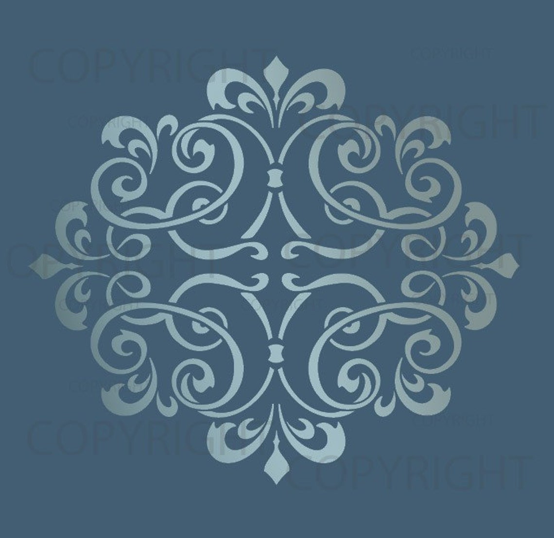 Large WALL DAMASK STENCIL Pattern Faux Mural 1012 - Etsy