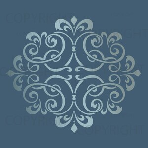 Large WALL DAMASK STENCIL pattern faux mural 1012 image 2