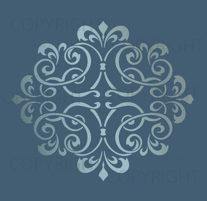 Large WALL DAMASK STENCIL Pattern Faux Mural 1012 - Etsy