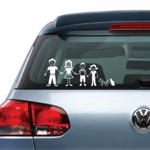 Stickers muraux Figurines de famille en vinyle pour fenêtre de véhicule, camionnette, voiture. Taille 9". N2000. Consultez mon magasin pour différentes tailles.