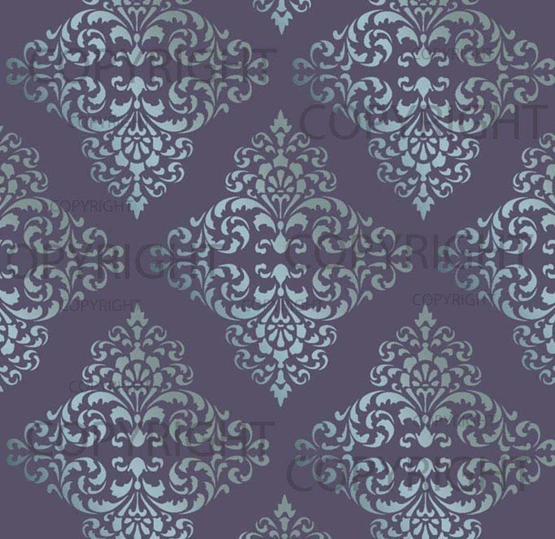 Large WALL DAMASK STENCIL Pattern Faux Mural 1018 - Etsy