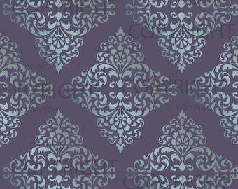 Large WALL DAMASK STENCIL Pattern  Faux Mural 1018