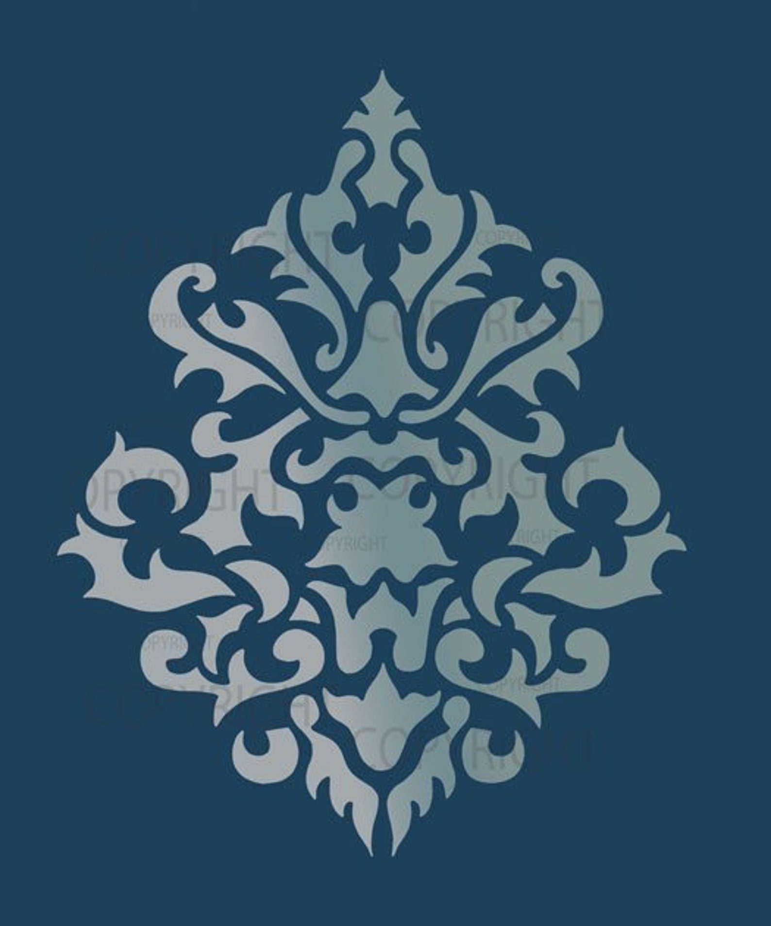 Large Wall Damask STENCIL Pattern FAUX MURAL 1011 - Etsy