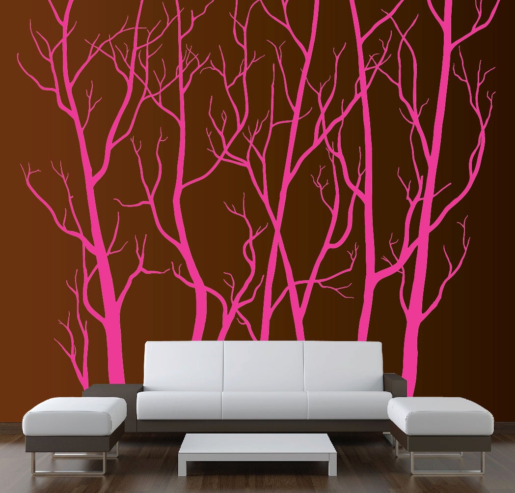 80" X 72" Designer Wall Art Decor Vinyl Tree Forest Decal Sticker (16 ...