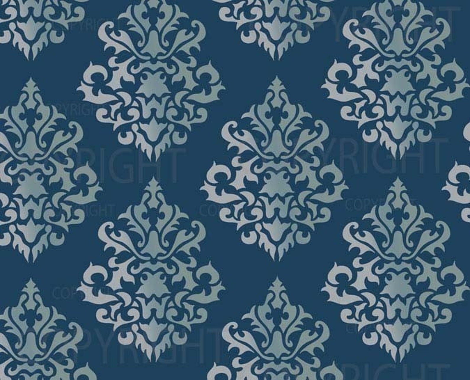 Large Wall Damask STENCIL Pattern FAUX MURAL 1011 - Etsy