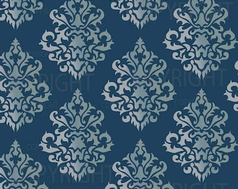 Large Wall Damask STENCIL Pattern FAUX  MURAL 1011