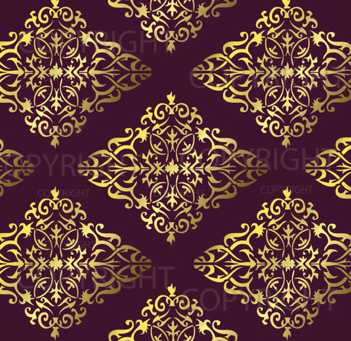 Large Wall Damask STENCIL Pattern FAUX MURAL 1022 - Etsy