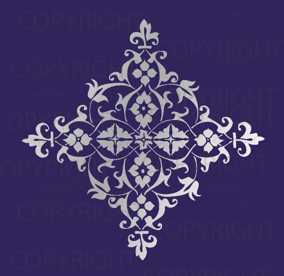 Large Wall Damask STENCIL Pattern FAUX MURAL 1014 - Etsy