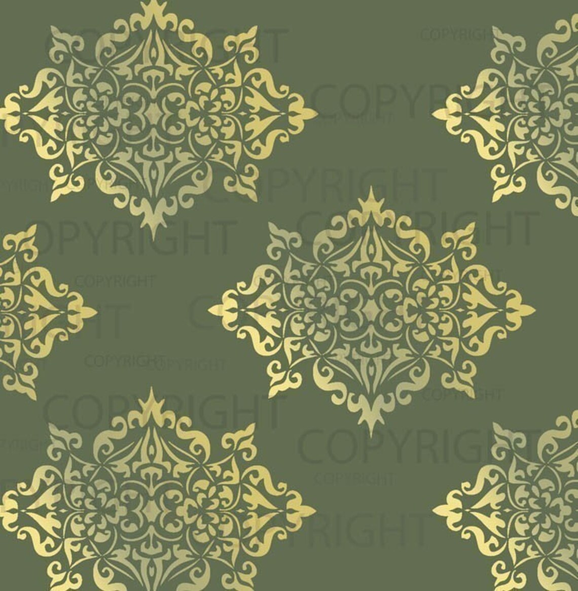 Large Wall Damask Stencil Pattern Faux Mural 1023 - Etsy