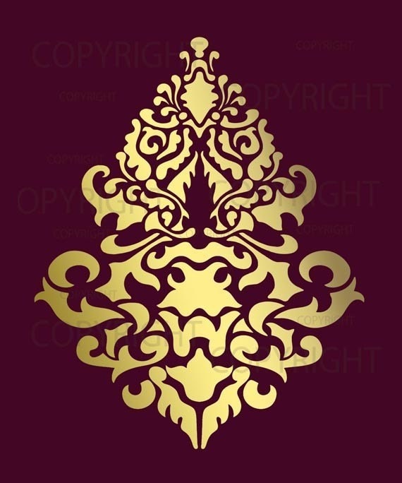 Large Wall Damask STENCIL Pattern FAUX MURAL 1019 - Etsy