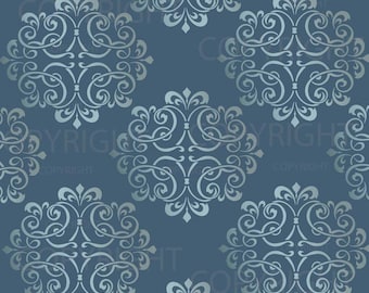 Large WALL DAMASK STENCIL pattern faux mural 1012