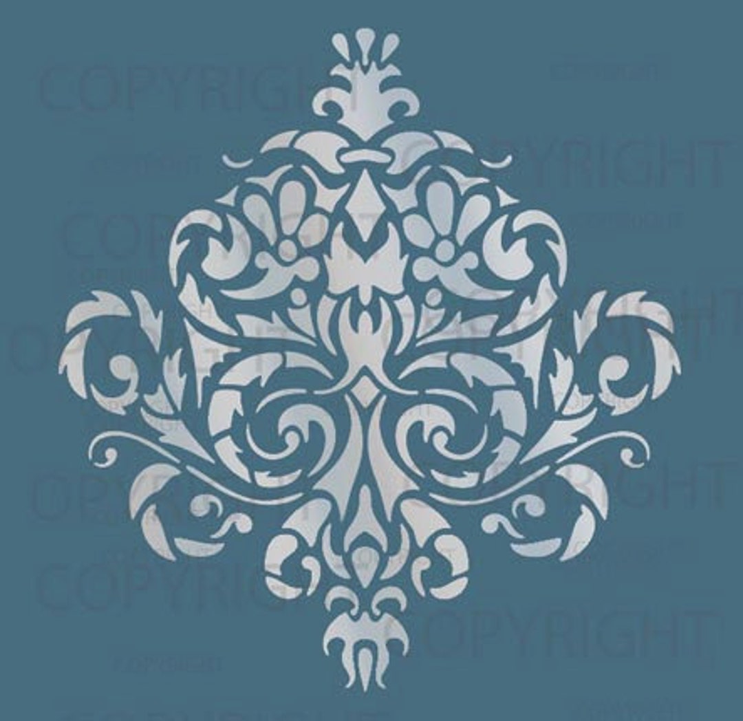 Large Wall Damask STENCIL Pattern FAUX MURAL 1010 - Etsy