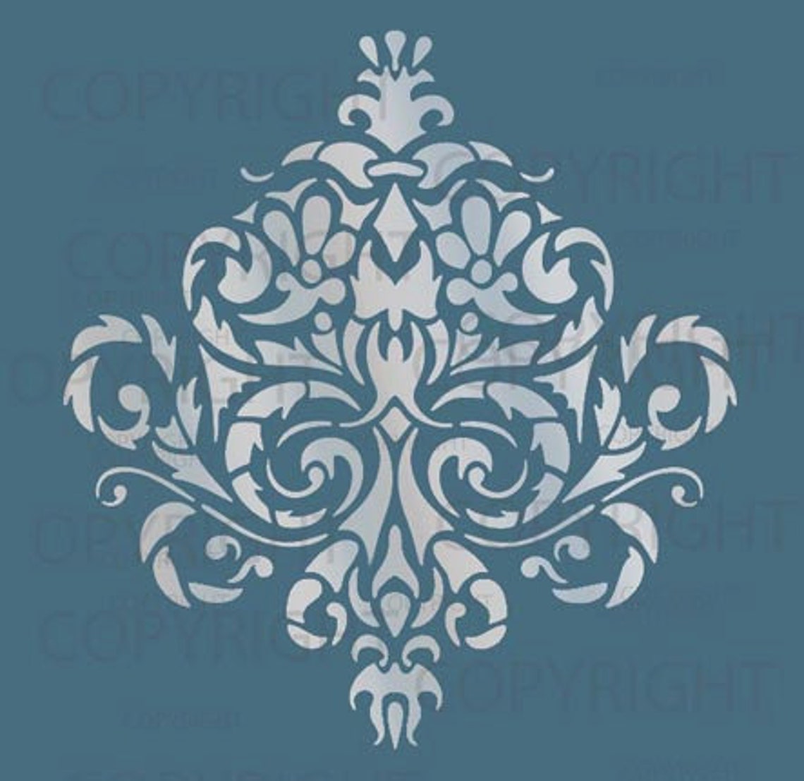 Large Wall Damask STENCIL Pattern FAUX MURAL 1010 - Etsy