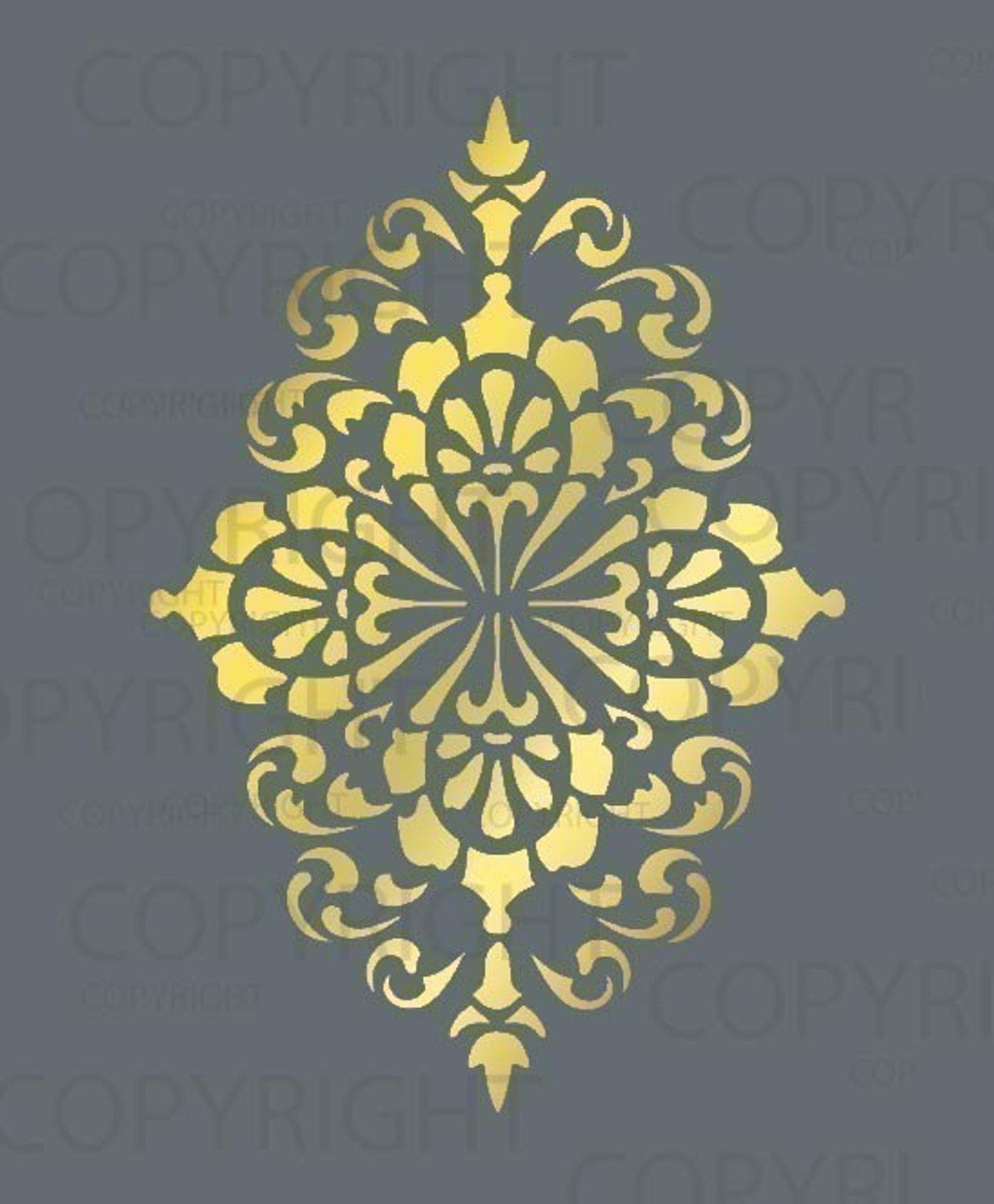 Large Wall Damask STENCIL Pattern FAUX MURAL 1015 - Etsy