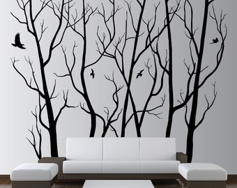 100" x 90" Designer Wall Art Decor Vinyl Tree Forest Decal Sticker (16 available colors) 1105