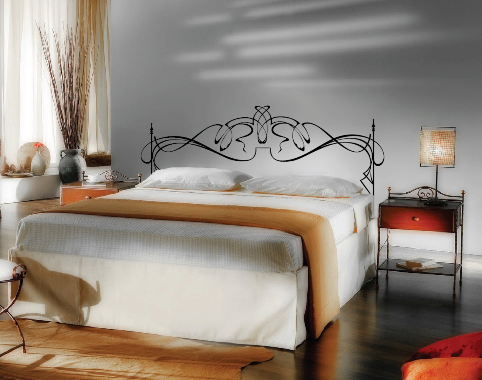 King Size 76w X 22 3/4h Vinyl Headboard Panel Wall Art Decor Removable