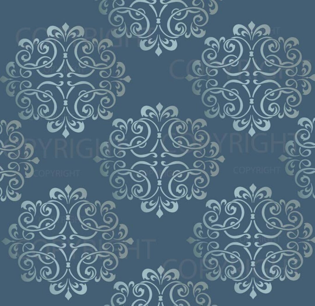 1012 Large Wall Damask Pattern Stencil 12 Inch X 12 (material Size ...
