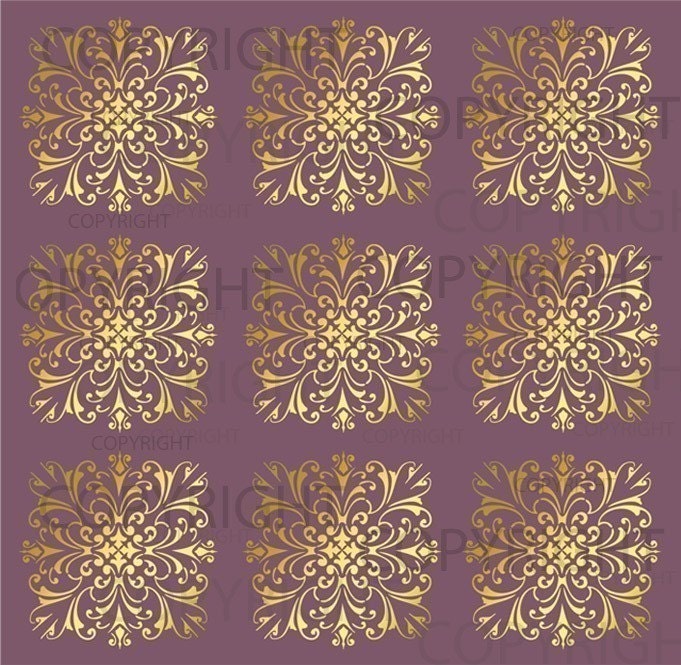 Large Wall Damask Stencil Pattern Faux Mural 1020 - Etsy