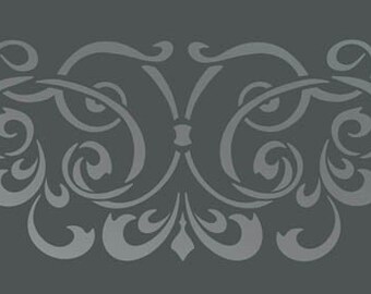Border WALL DAMASK STENCIL Pattern Faux Mural 1016