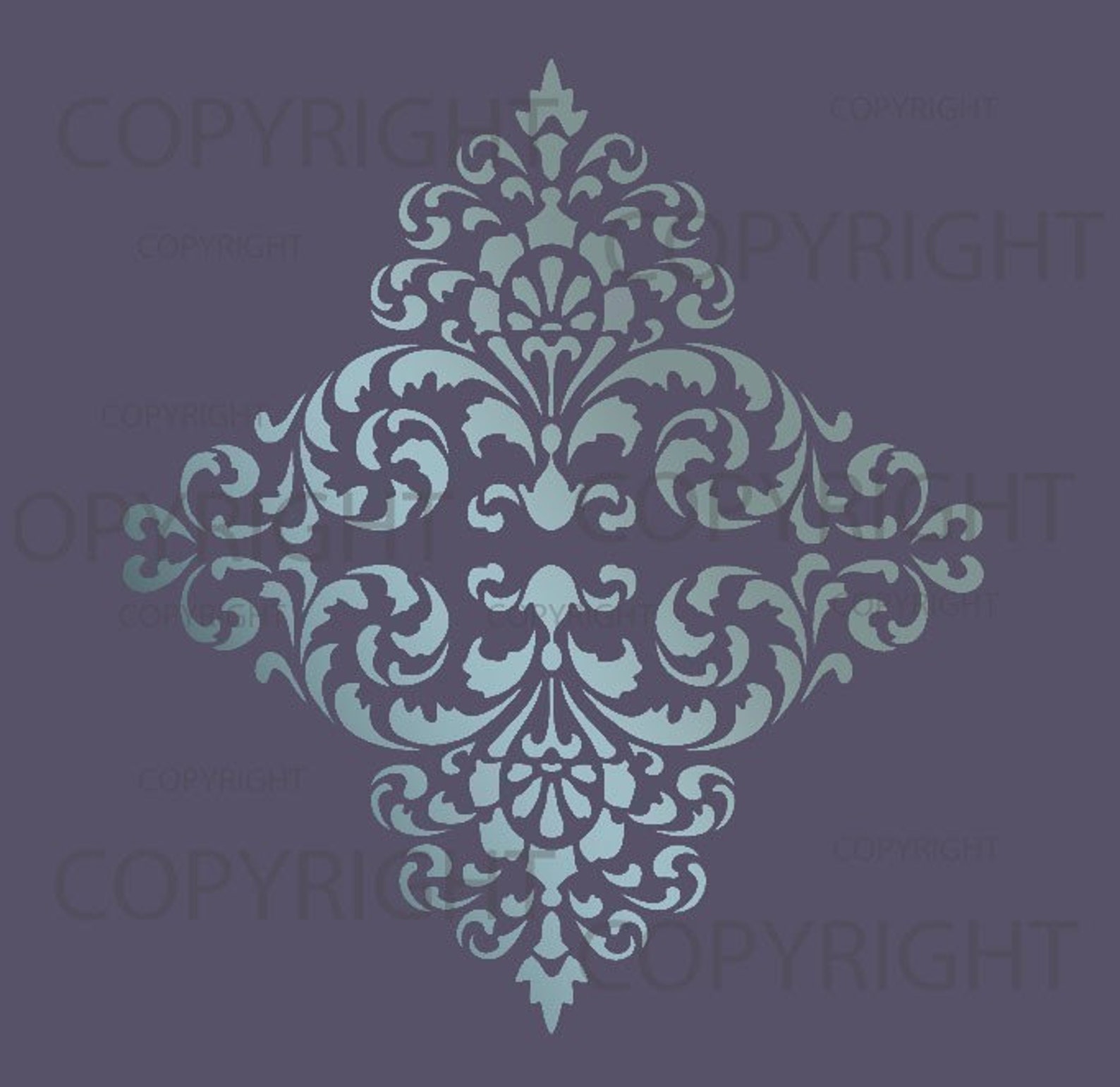 Large WALL DAMASK STENCIL Pattern Faux Mural 1018 - Etsy