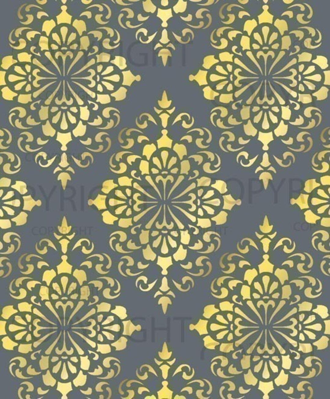 Large Wall Damask STENCIL Pattern FAUX MURAL 1015 - Etsy