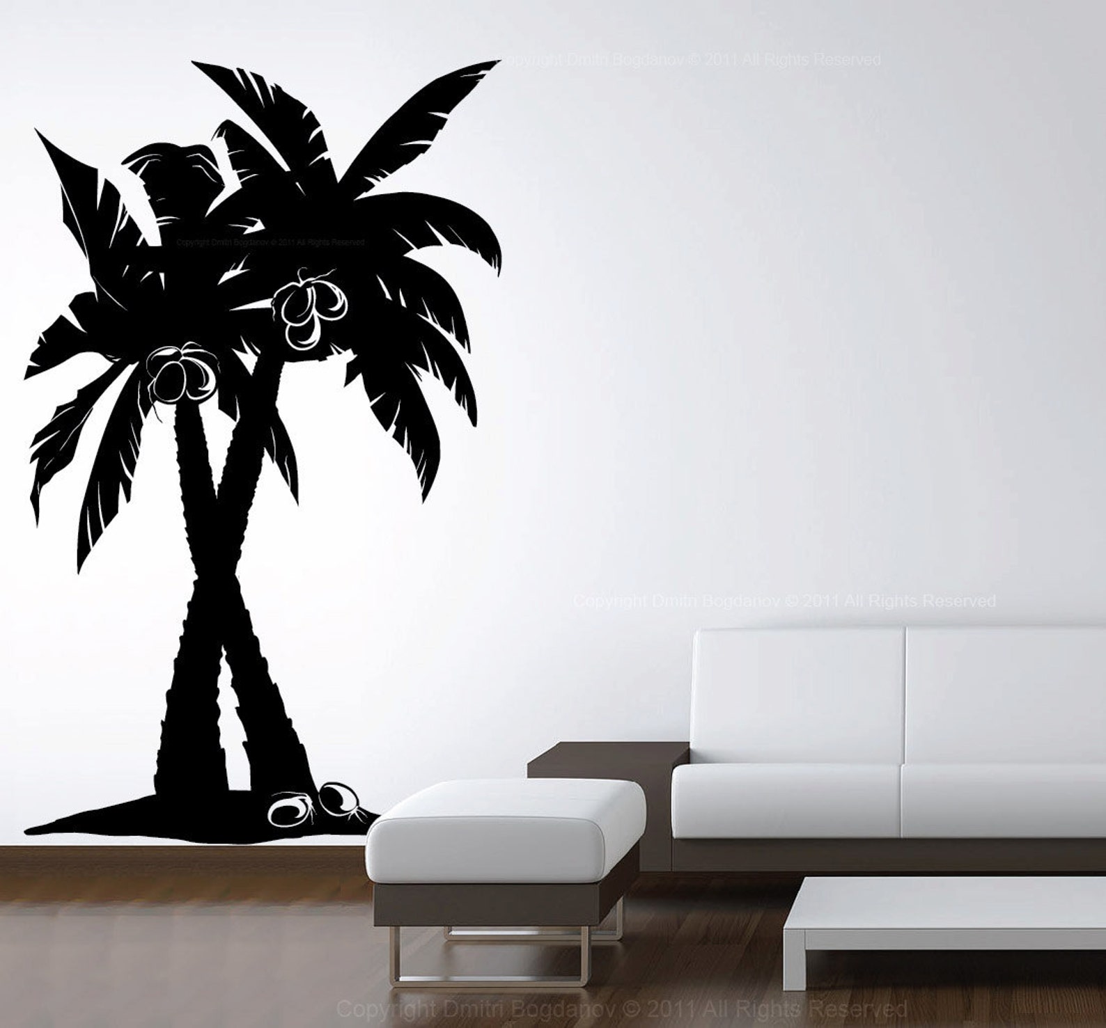 Coconut Palm Trees Forest Large Vinyl Wall Art Decal Removable Etsy