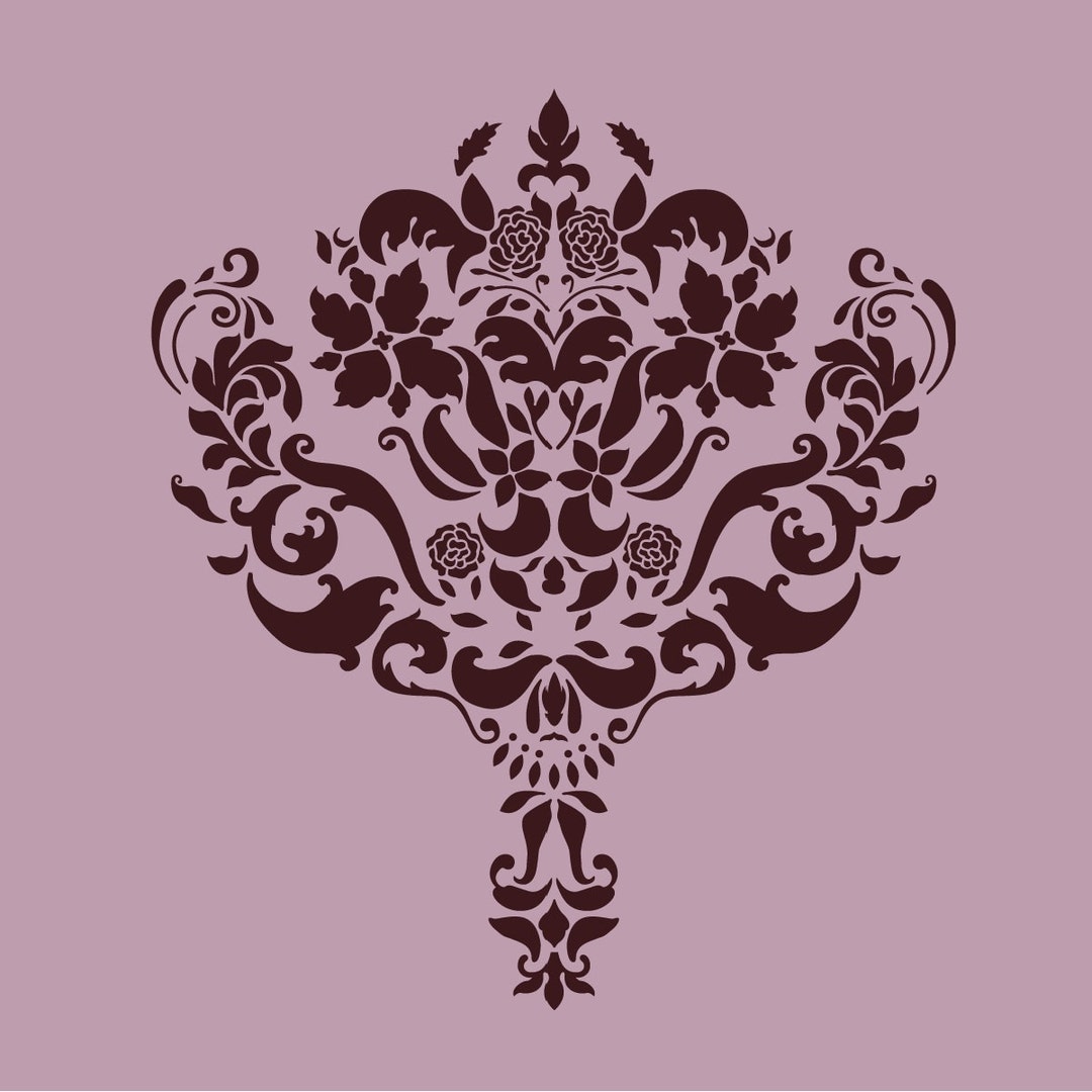 Large Wall Damask STENCIL Pattern FAUX MURAL 1004 - Etsy