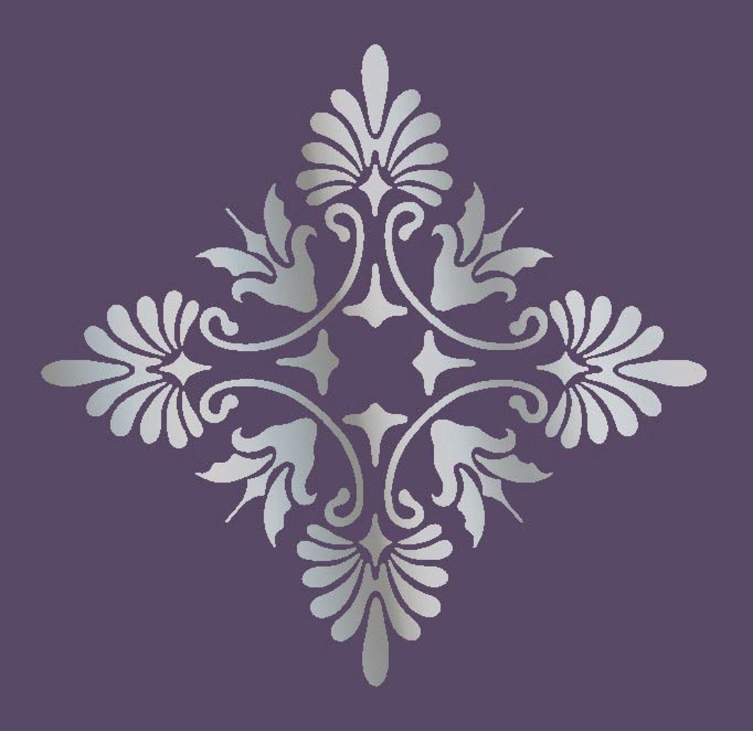 Large Wall Damask STENCIL Pattern FAUX MURAL 1017 - Etsy
