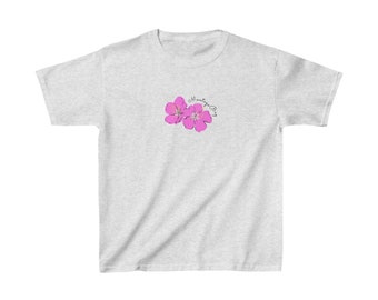 Montego Bay Baby Tee, Flower Baby Tee, Hibiscus Baby Tee, Vacation Tshirt, Summer Tshirt