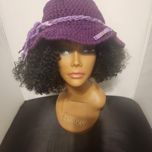 Handcrochet Purple Floppy Style Hat