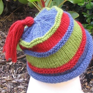 Baby Hat knitting pattern - tassled beanie -  PDF (baby toddler size)