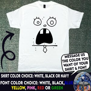 DoodleBob Face Shirt, Funny Shirt, Meme Shirt - DoodleBob Drawing Shirt ; Doodle-Bob Shirt , - Meme Shirt, Y2K Meme Shirt, Funny Shirt