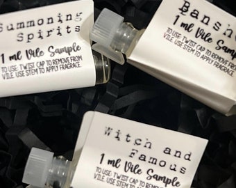 Gothic Perfume Sample Set, Discovery Set Roll On Oil, Halloween Perfume, Spooky Gift, Handmade Perfume Goth Perfume Oil, Witch Perfume
