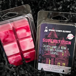 Superstition Halloween Wax Melt Creme Brulee- Bakery Scent Creepy Horror Themed Wax Melt -Witchy Wax Melt Spooky Scents for Fall Autumn