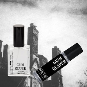 Grim Reaper Gothic Roll On Perfume Oil - Spooky Goth Scents Unisex Perfume Oakmoss + Clary Sage + Ylang Ylang - Roller Ball -Earthy -Nature