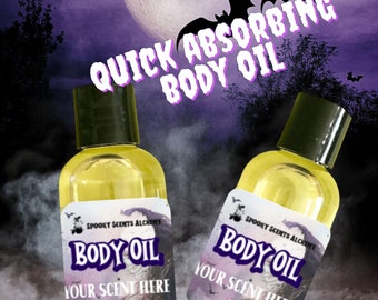 Gourmand Scents Liquid Body Butter Gothic Lightweight Body Oil-Witchy Skincare Body Oil- Hydrating Horror Skincare Halloween Spooky Skincare