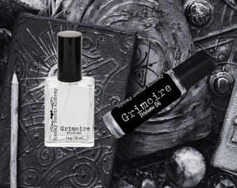 Grimoire Gothic Perfume Roll On Oil -Spooky Gothic Scents-Rollerball Vanilla Orchid + Sugared Violet + Sandalwood Fragrance Gourmand Scents