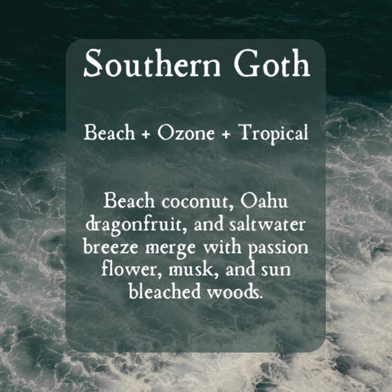 Southern Goth Gothic Roll On Perfume Oil-Spooky Scents  Roller Ball-Unique Halloween Perfume Beach Coconut + Oahu Dragonfruit + Saltwater