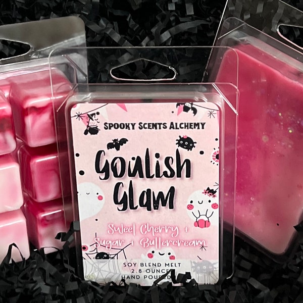 Ghoulish Glam Wax Melt- Gothic Cherry & Buttercream - Dark Mysterious Spooky Scents for a Ghoultiful Home-Eerie Halloween - Dark Academia