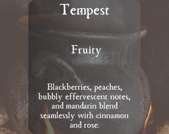 Tempest Gothic Roll On Perfume Oil -Witchy Goth Perfume- Spooky Perfume Roller Ball Mysterious- Blackberry + Peaches - Fruity Fragrance