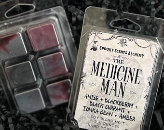Medicine Man Wax Melt- Blackberry + Absinthe Scent-Spooky Themed Melt for Warmer- Halloween  Wax Melt- Creepy Horror Witchy Apothecary