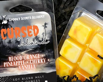 Cursed Island Halloween Wax Melt- Goth Girl Summer Scents - Summerween Tropical Wax Melt-Hot Ghoul Summer Halloween-Beach Goth-Spooky Summer