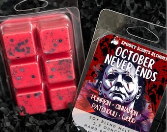 October Never Ends Halloween Wax Melt-Pumpkin + Patchouli - Fall Wax Melt Autumn- Haddonfield Michael Myers Spooky Season Gothic Wax Melts