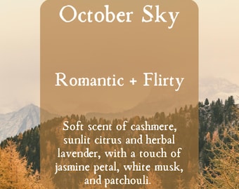 October Sky Gothic Perfume Roll On Oil Cashmere Perfume Oil-Cozy Perfume Fall Goth Fragrance Roller Ball-Haunted Perfume-Indie Fragrance