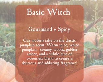 Basic Witch Gothic Perfume Roll On Perfume Oil- Spooky Perfume-Pumpkin + Cedar + Cinnamon + Vanilla Roller Ball-Halloween Perfume Autumn