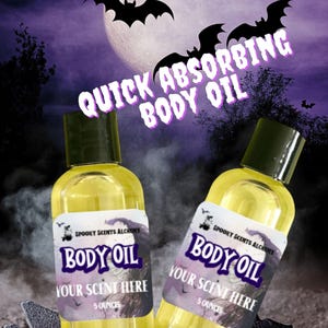 Lightweight Body Oil Romantic Fragrances-Liquid Body Butter- Witchy Body Oil-Horror Skincare-Spooky Shower Oil-Gothic Skincare-Halloween Oil